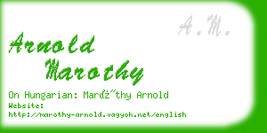 arnold marothy business card